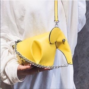 Yellow ELEPHANT NEVER FORGET CROSSBODY/CLUTCH